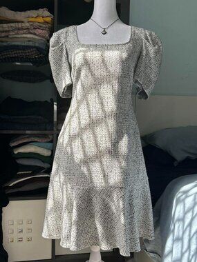 NWT Karl Lagerfeld Paris Jaquard Midi Tweed Dress Size 12